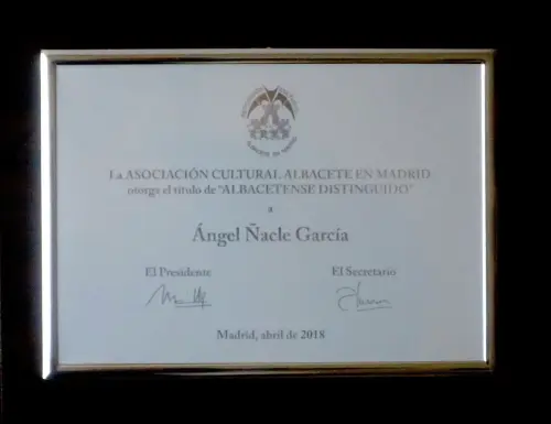 Ángel Ñacle García- Albacetense Distinguido | Diploma
