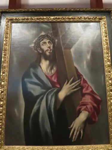 Siglo-XVI-Cristo-abarazado-a-la-Cruz-Domenico-Theotocopuli-El-Greco-Parroquia-de-Santa-CatalinaEl-Bonillo